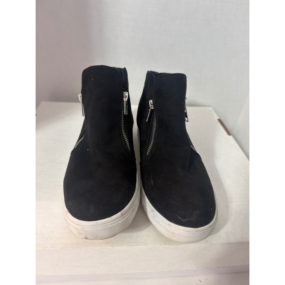 Cushionaire Hart Black Wedge Sneakers Side Zip High Top Shoes Women 8M - Picture 5 of 8